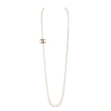 Chanel Logo Faux Pearl Necklace