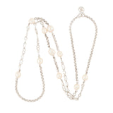 1980s Vintage Givenchy Silver Faux Pearl Necklace