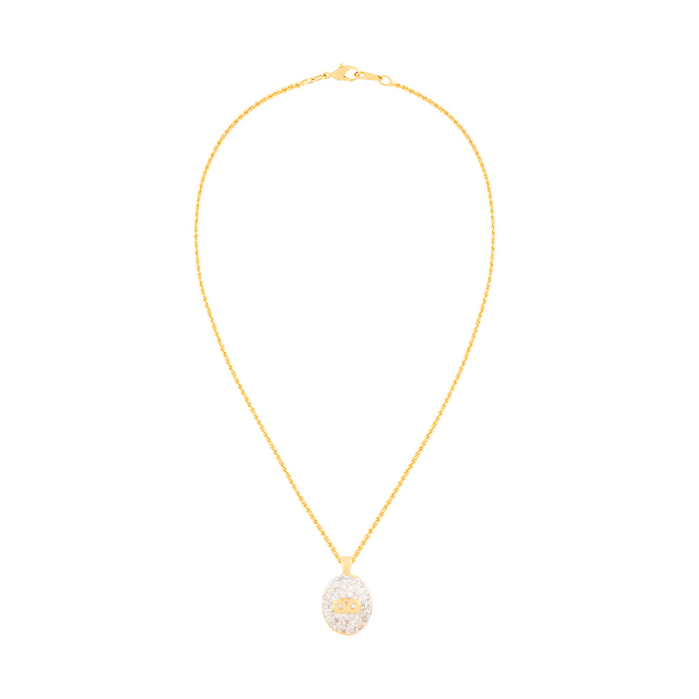 1990s Vintage Valentino Oval Pendant Necklace