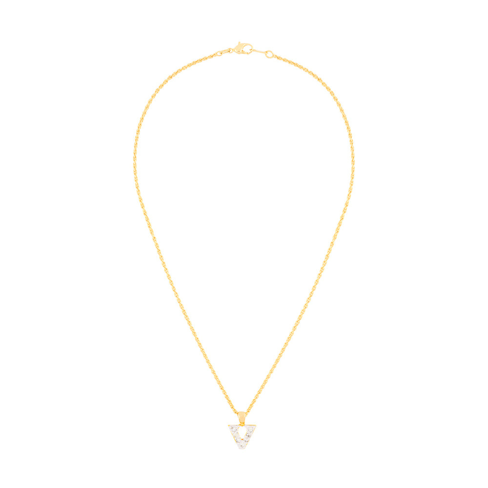 1990s Vintage Valentino V Logo Pendant Necklace