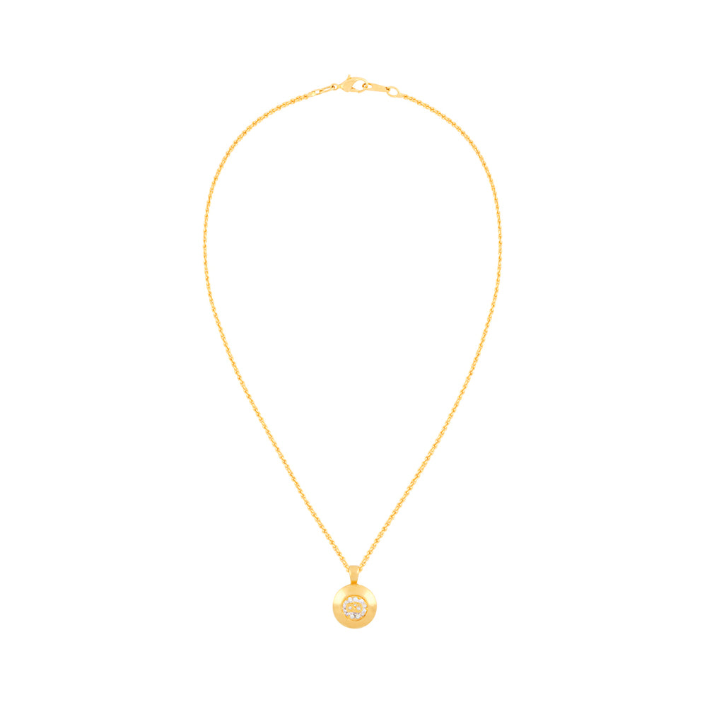 1990s Vintage Valentino Disc Shaped Pendant Necklace