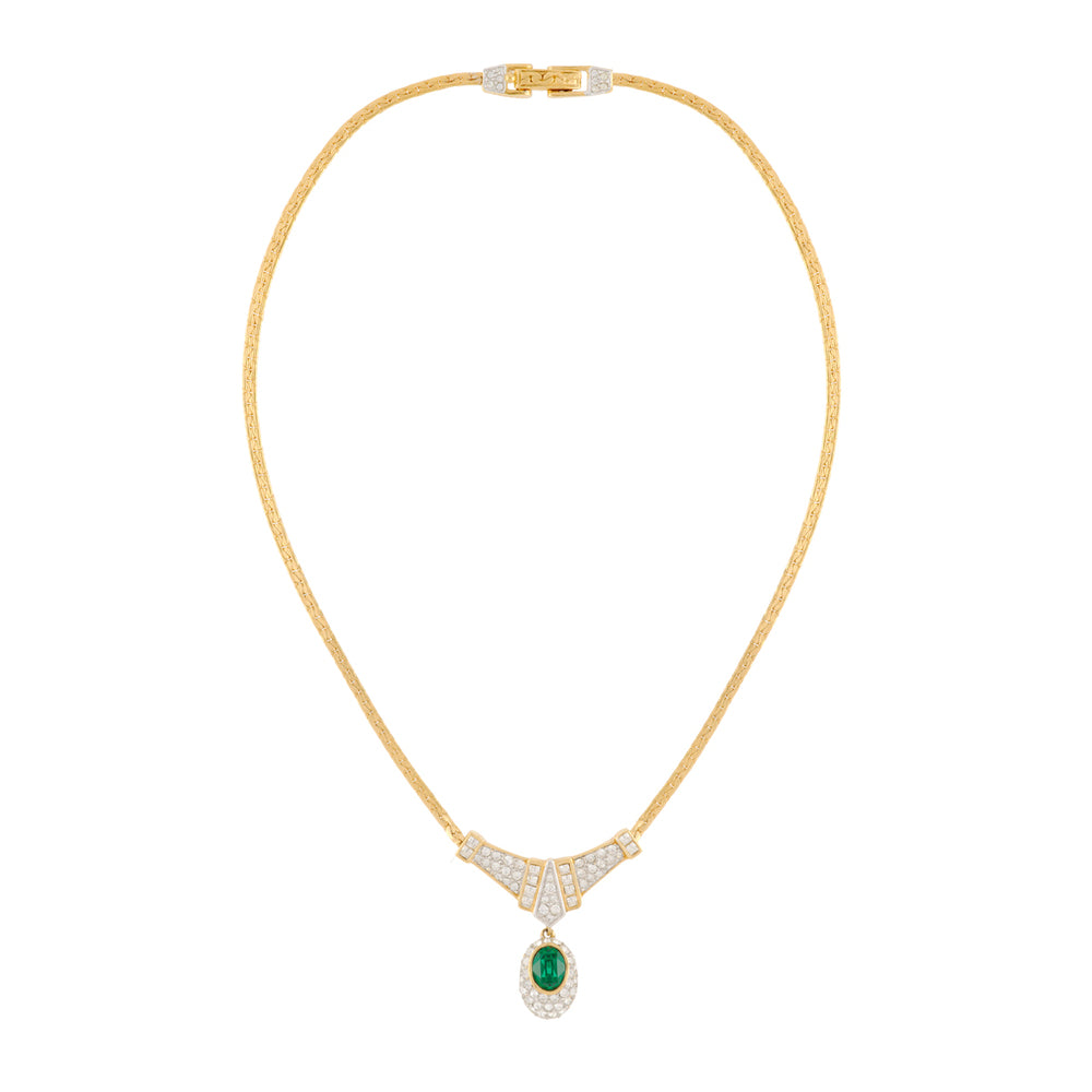 1980s Vintage Attwood & Sawyer Emerald Green Necklace