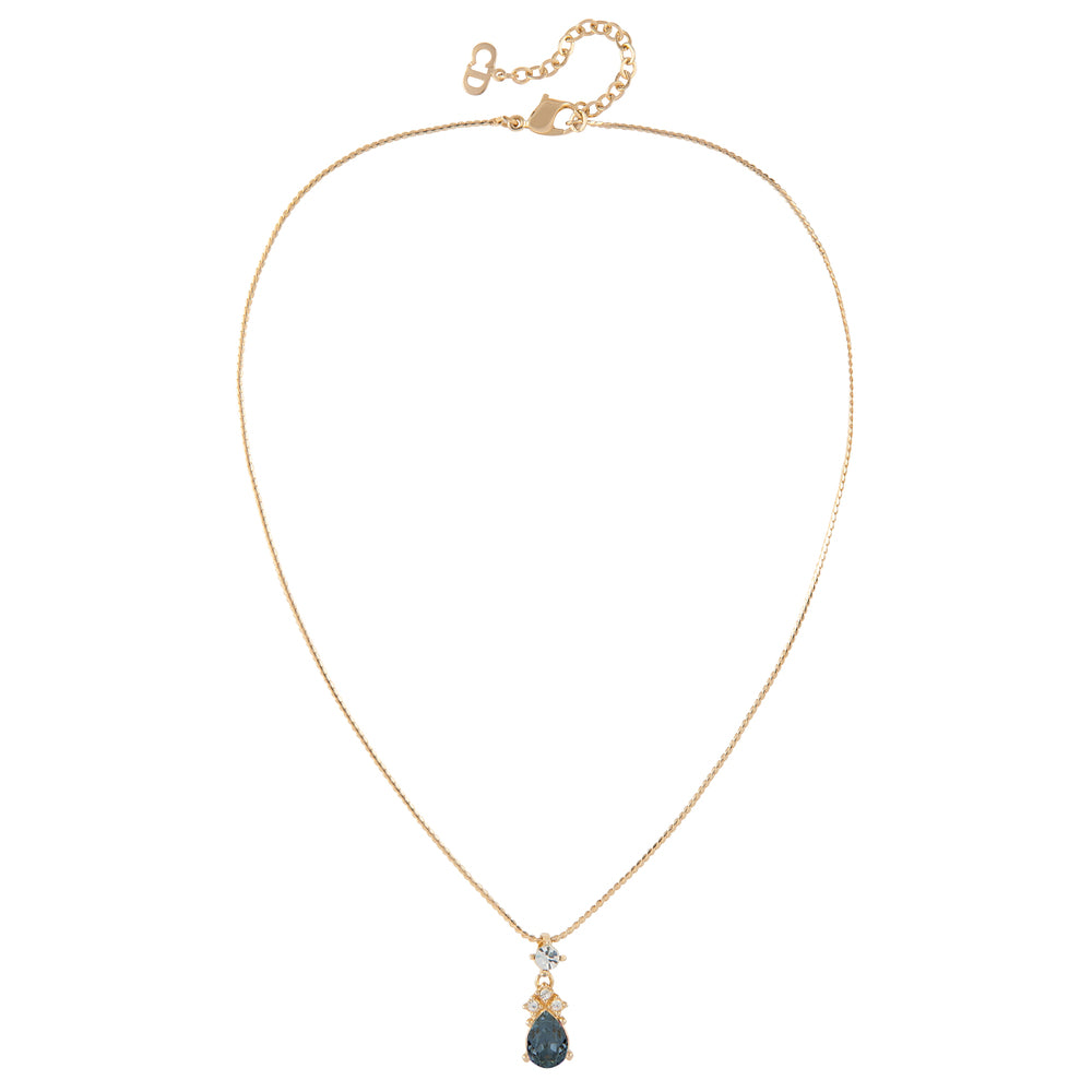 1980s Vintage Christian Dior Sapphire Pendant Necklace