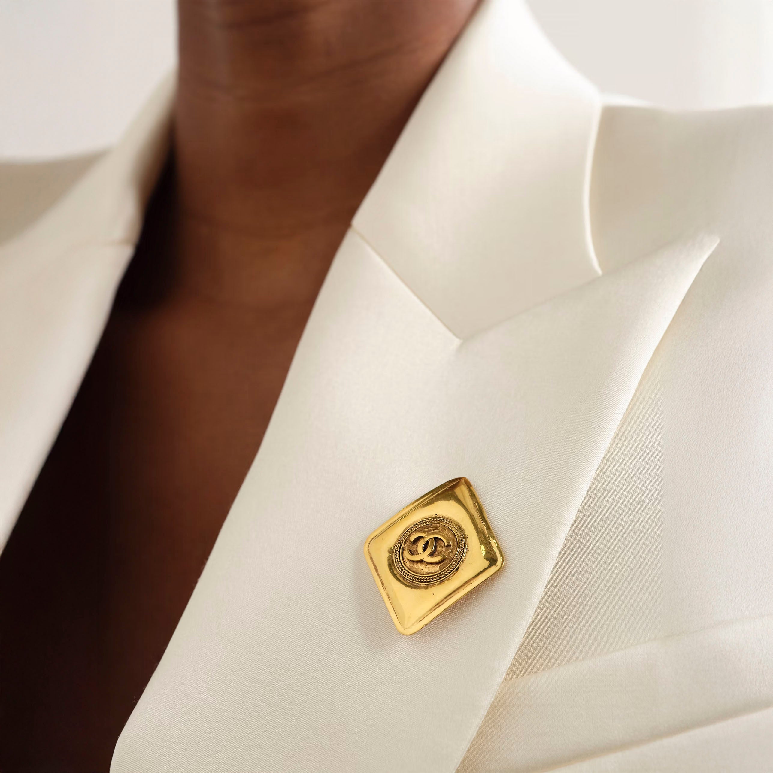 1990 Vintage Chanel Logo Brooch