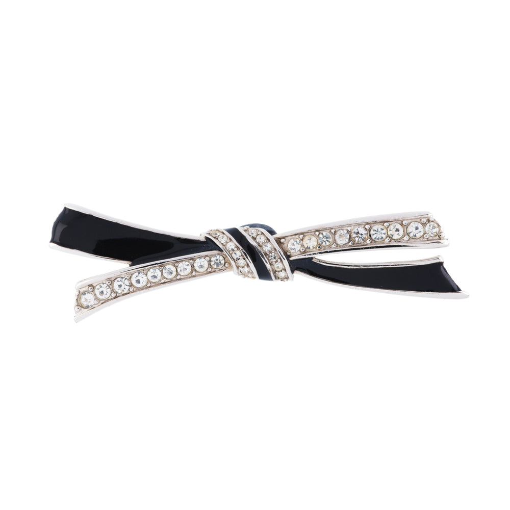 1980s Givenchy Crystal bow shaped Brooch