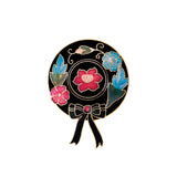 1980s Vintage Cloisonné Bonnet Brooch