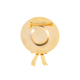 1980s Vintage Cloisonné Bonnet Brooch