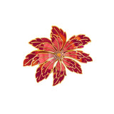 1980s Vintage Cloisonné Lotus Flower Brooch