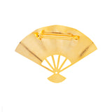 1980s Vintage Cloisonné Fan Brooch
