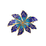 1980s Vintage Cloisonné Lotus Flower Brooch