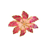 1980s Vintage Cloisonné Lotus Flower Brooch