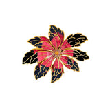 1980s Vintage Cloisonné Lotus Flower Brooch