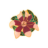 1980s Vintage Cloisonné Water Lily Brooch