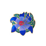 1980s Vintage Cloisonné Water Lily Brooch
