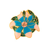 1980s Vintage Cloisonné Water Lily Brooch