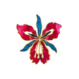 1980s Vintage Cloisonné Orchid Brooch