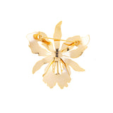1980s Vintage Cloisonné Orchid Brooch