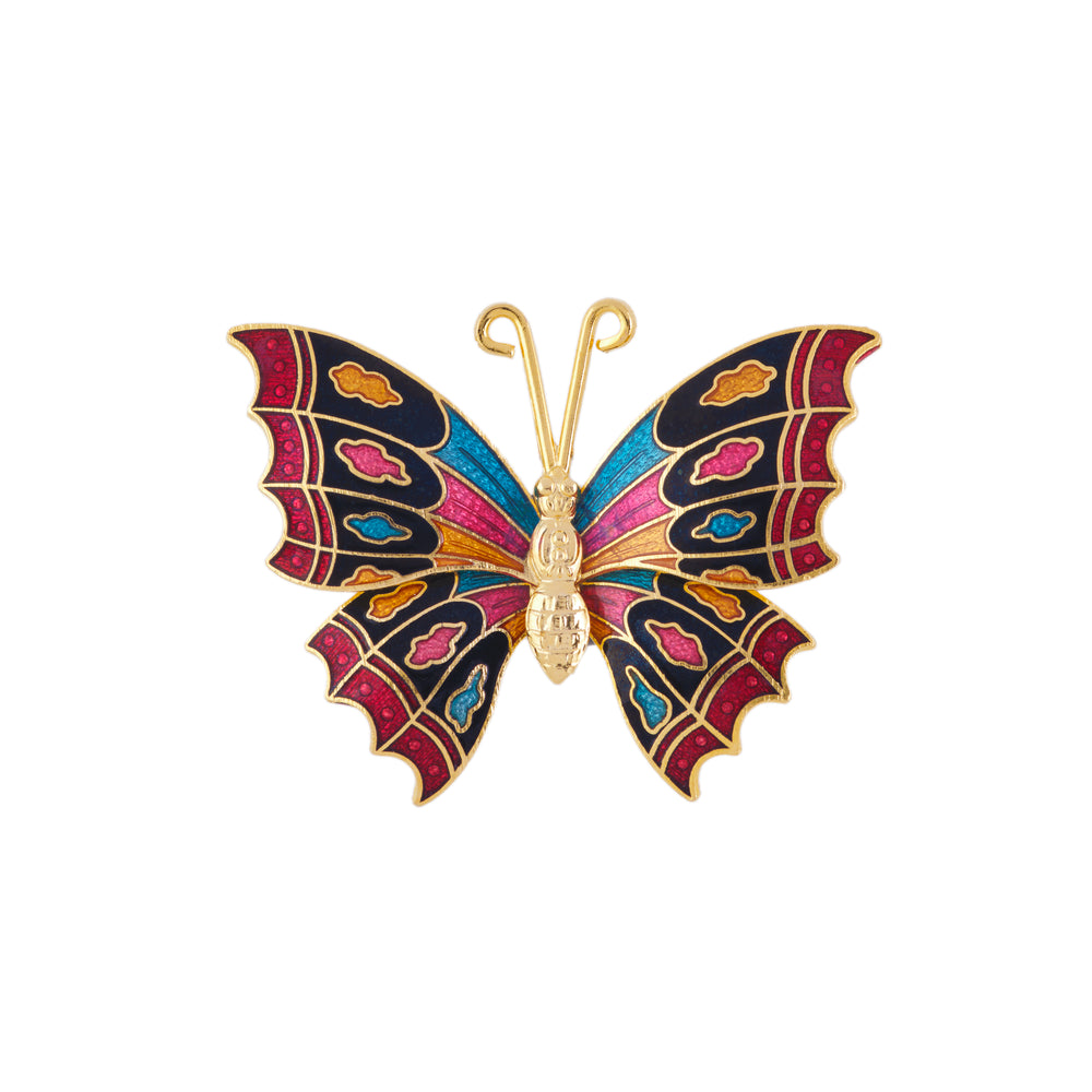 1980s Vintage Cloisonné Butterfly Brooch