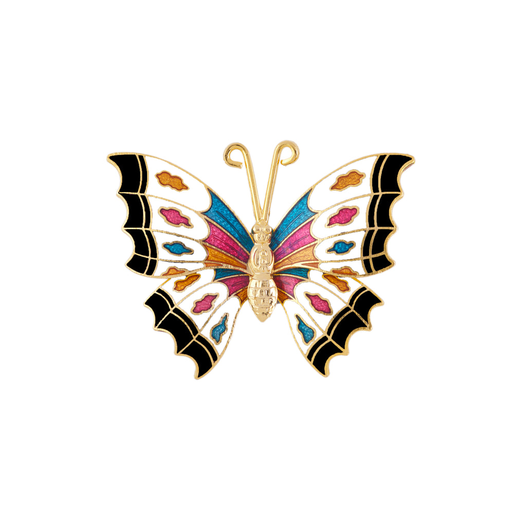 1980s Vintage Cloisonné Butterfly Brooch