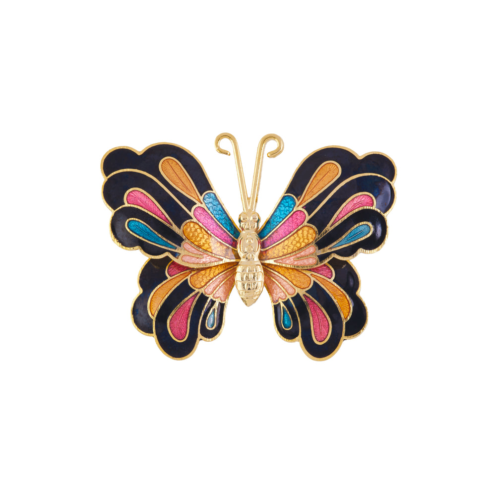 1980s Vintage Cloisonné Butterfly Brooch