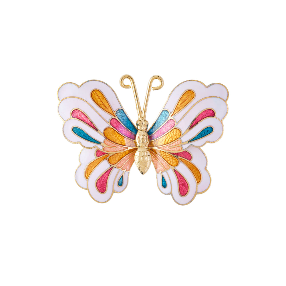 1980s Vintage Cloisonné Butterfly Brooch