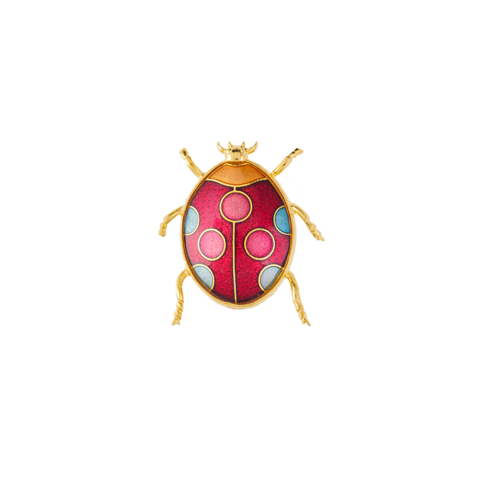 1980s Vintage Cloisonné Ladybird Brooch
