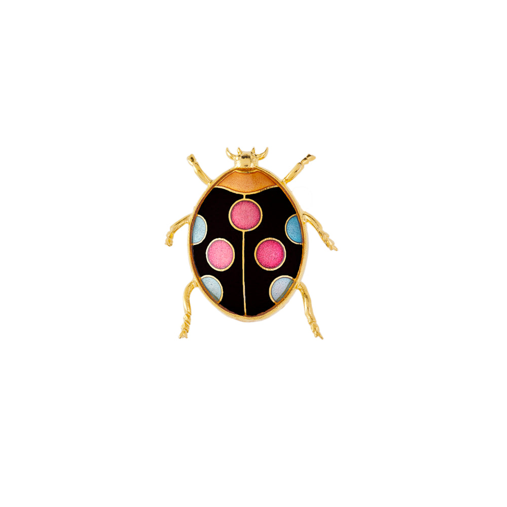1980s Vintage Cloisonné Ladybird Brooch