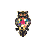 1980s Vintage Cloisonné Owl Brooch