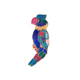 1980s Vintage Cloisonné Parrot Brooch