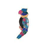 1980s Vintage Cloisonné Parrot Brooch