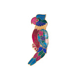 1980s Vintage Cloisonné Parrot Brooch