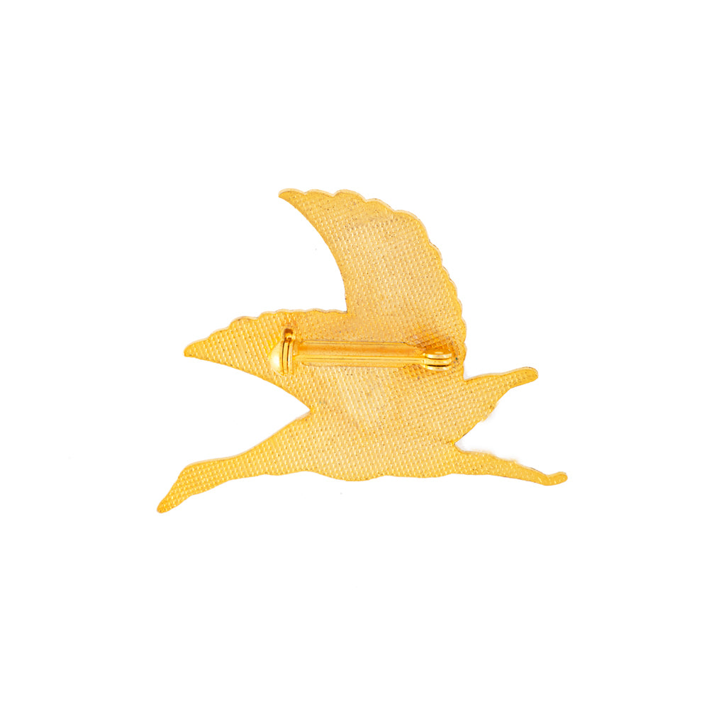 1980s Vintage Cloisonné Flying Goose Brooch