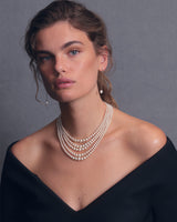 Vintage 5 Strand Faux Pearl Necklace