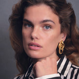 1980s Vintage Givenchy Roped Double Hoop Clip-On Earrings
