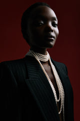 1980s Vintage Faux Pearl Multi Strand Necklace