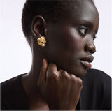 1980s Vintage Nina Ricci Flower Clip-On Earrings