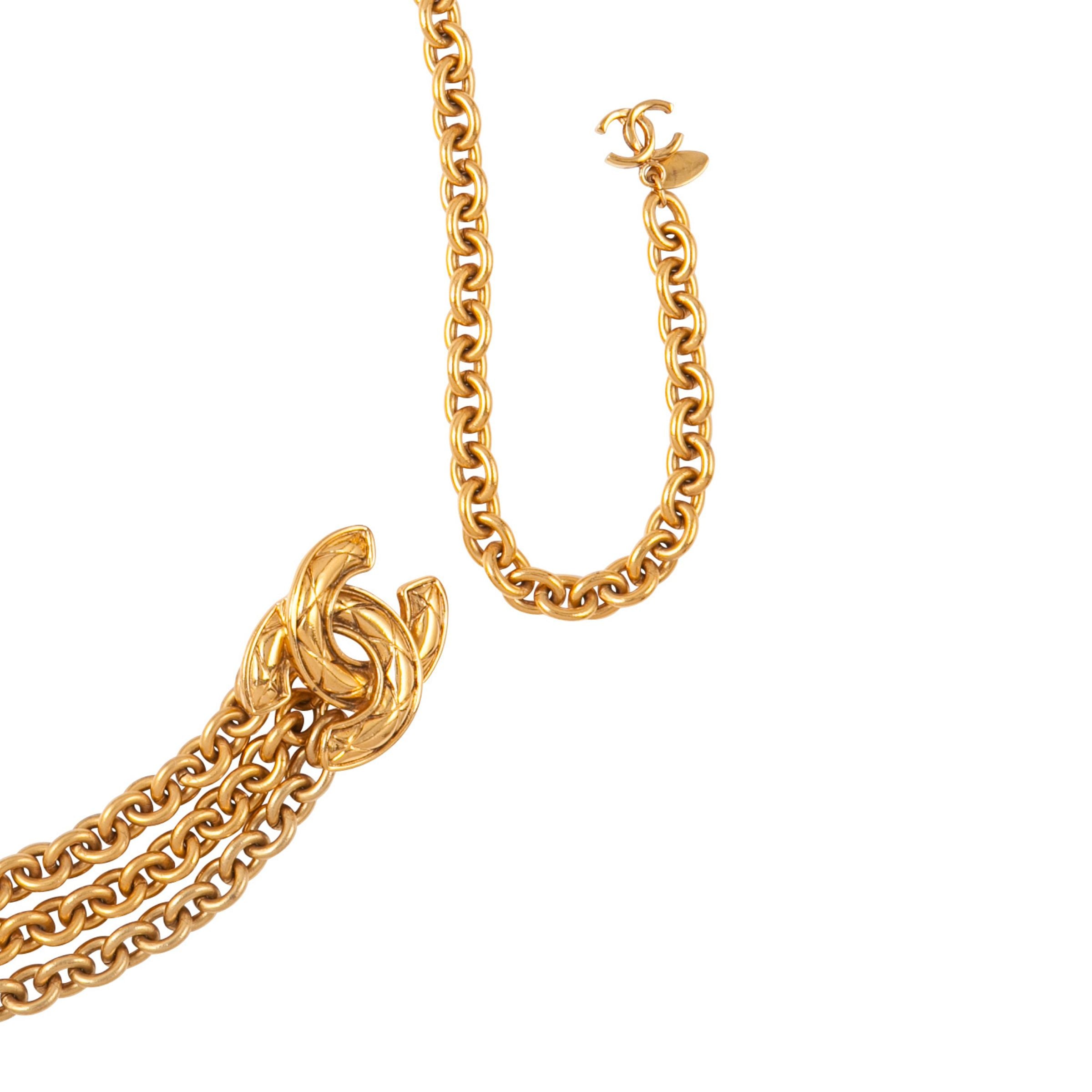 1980s Vintage Chanel Chain Logo Belt