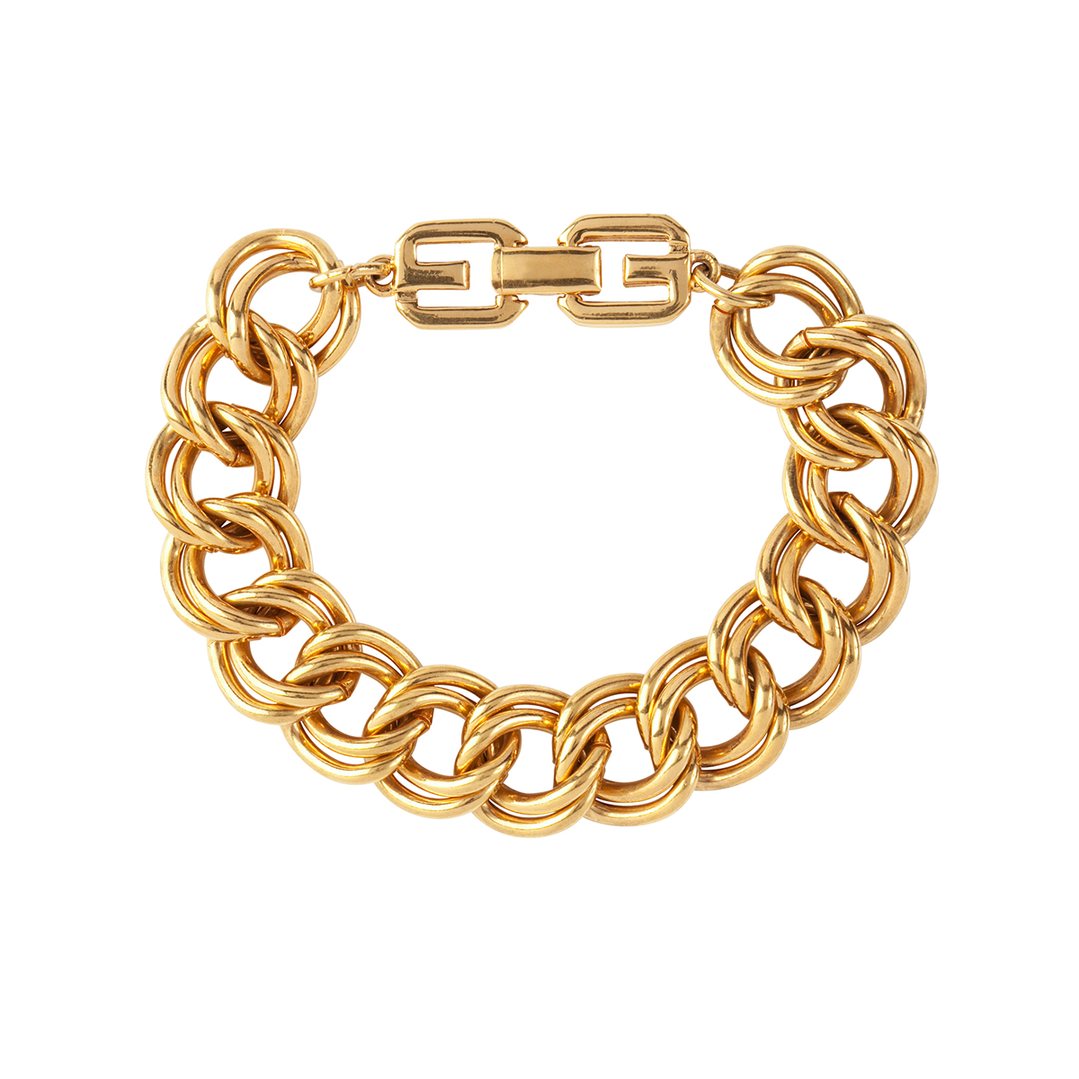 1980s Vintage Double Chain Link Bracelet