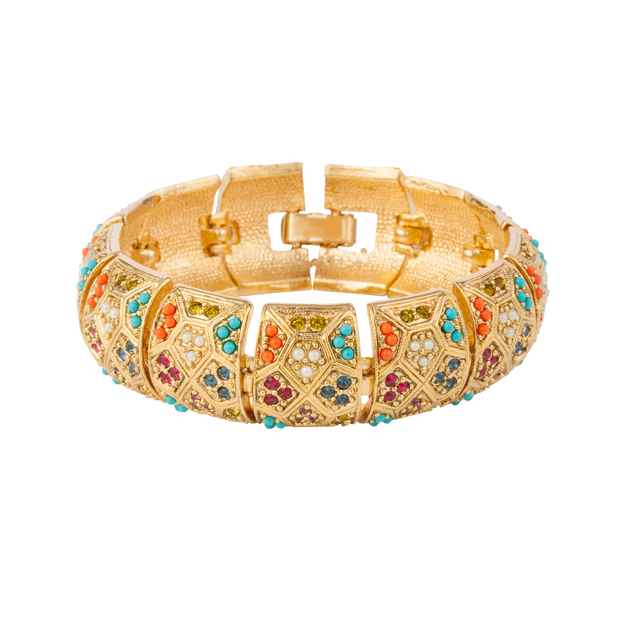 1980s Vintage Jewel Toned Swarovski Crystal Bracelet