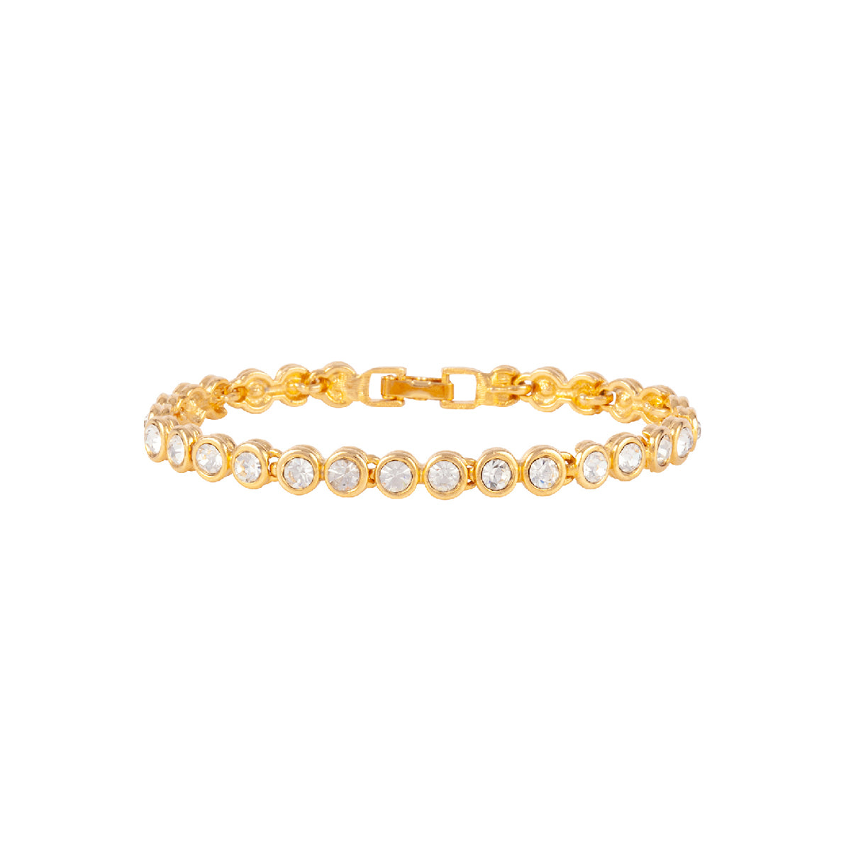 1990s Vintage Diamond Birthstone Swarovski Crystal Tennis Bracelet