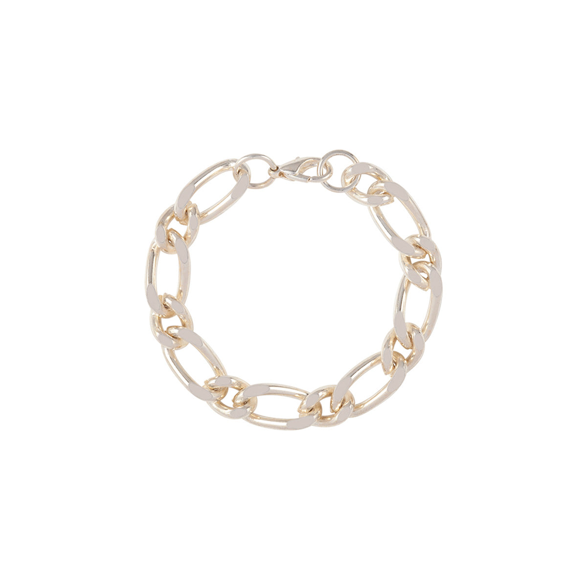 2000s Vintage Silver Plated Figaro Bracelet