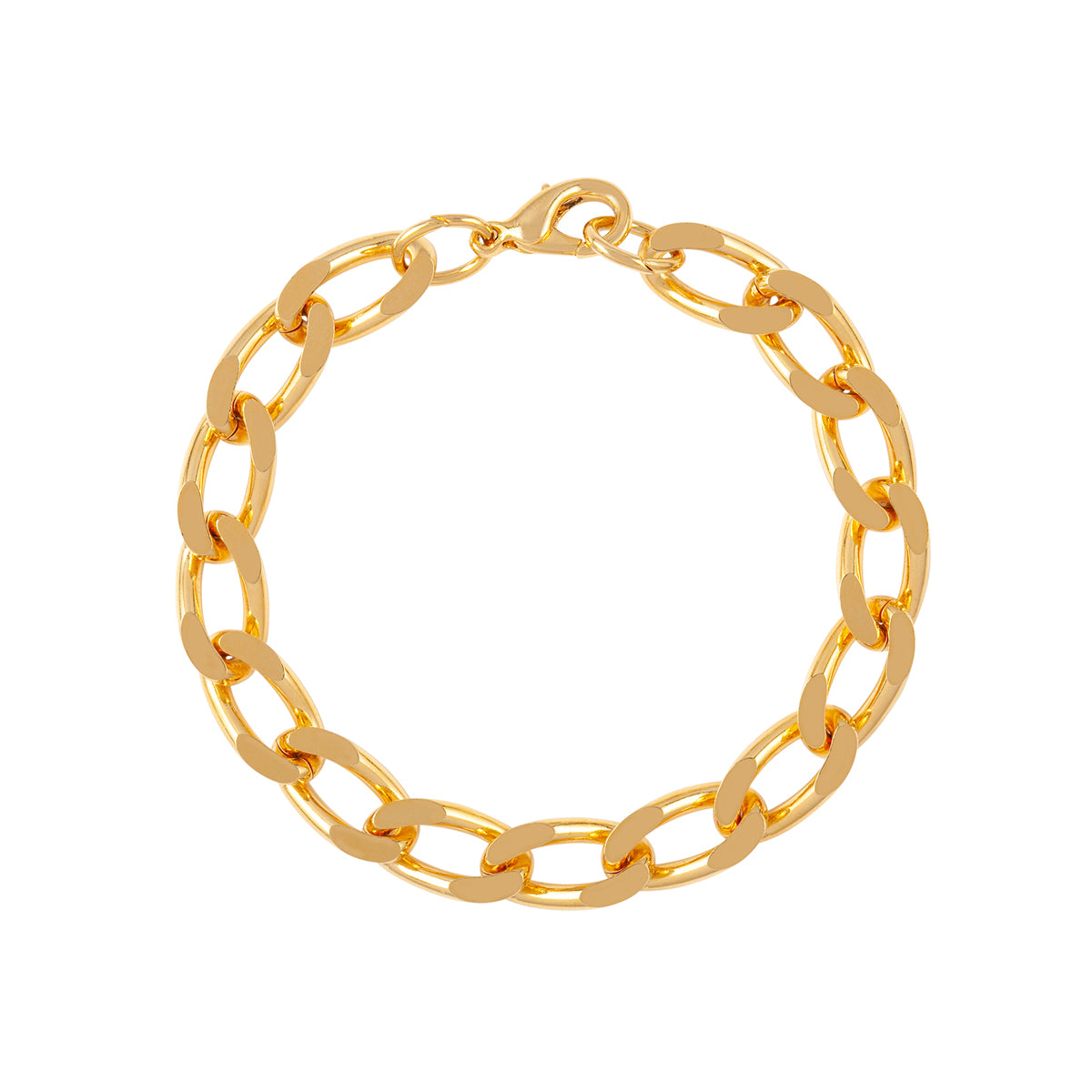 1990s Vintage Gold Plated Curb Chain Set of Three Bracelets