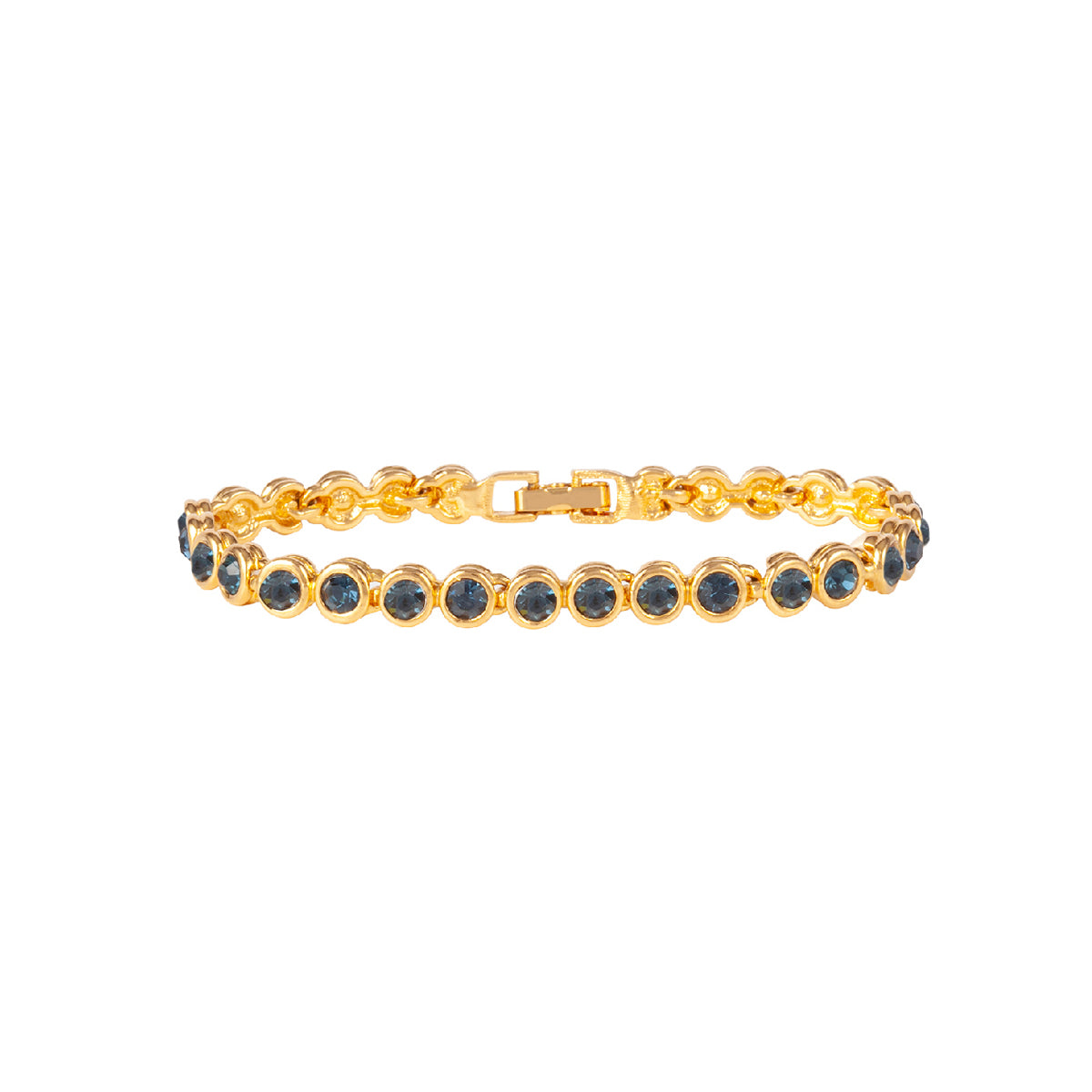 1990s Vintage Sapphire Birthstone Swarovski Crystal Tennis Bracelet