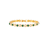 1990s Vintage Emerald and Clear Swarovski Crystal Tennis Bracelet