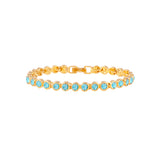 1990s Vintage Aquamarine Birthstone Swarovski Crystal Tennis Bracelet