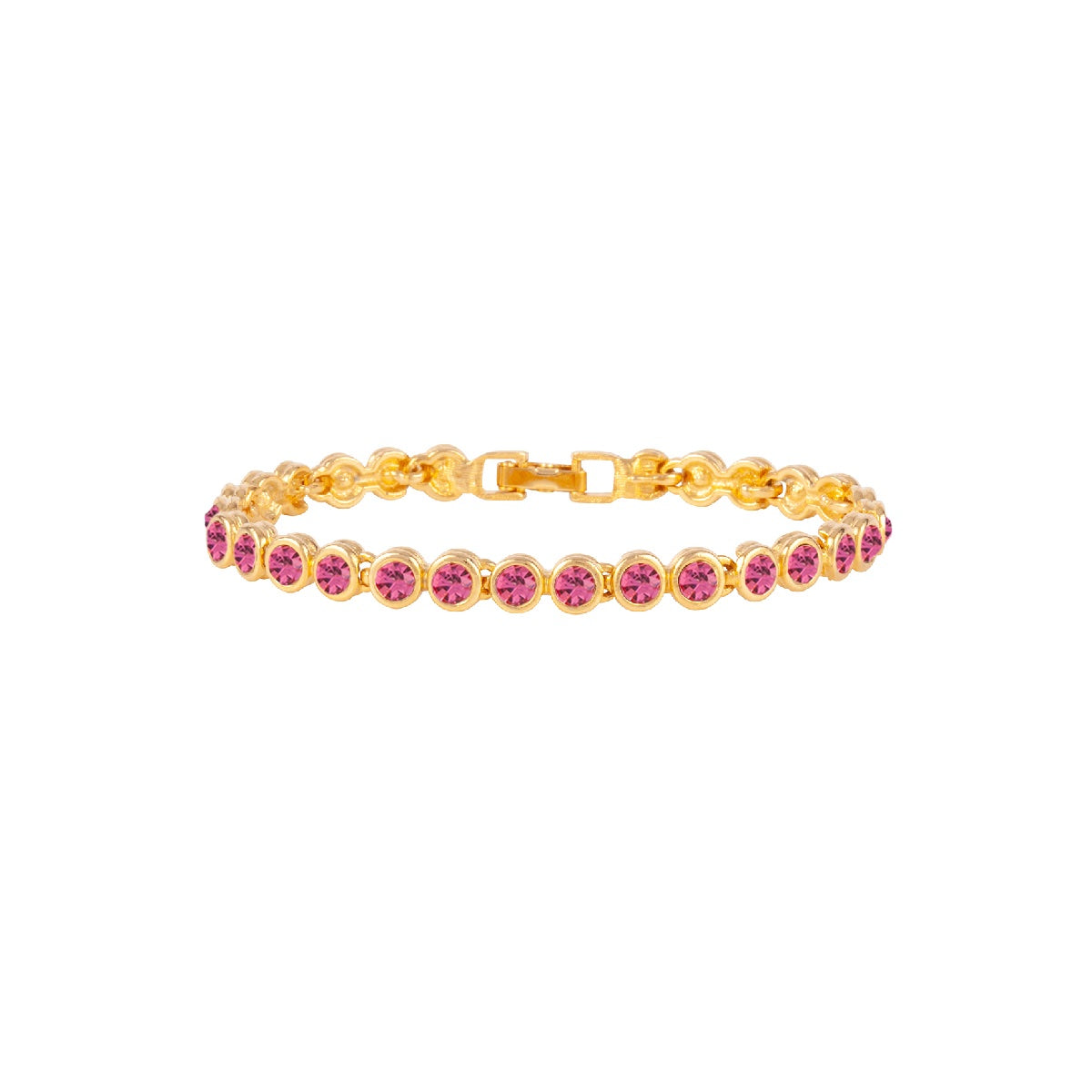 1990s Vintage Tourmaline Birthstone Swarovski Crystal Tennis Bracelet