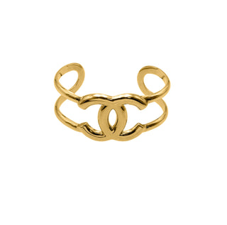 1997 Chanel Gold Plated Logo Cuff