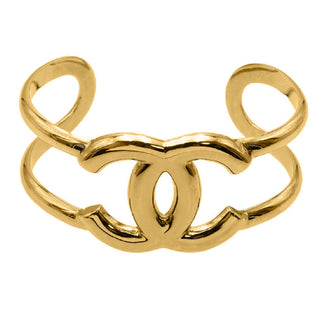 1997 Chanel Gold Plated Logo Cuff