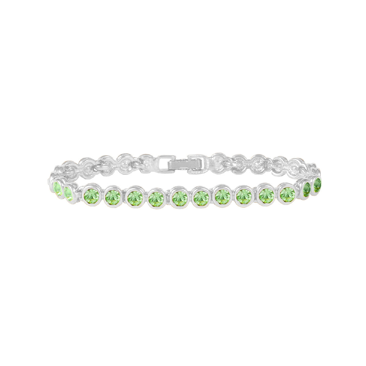 1990s Vintage Peridot Swarovski Crystal Tennis Bracelet