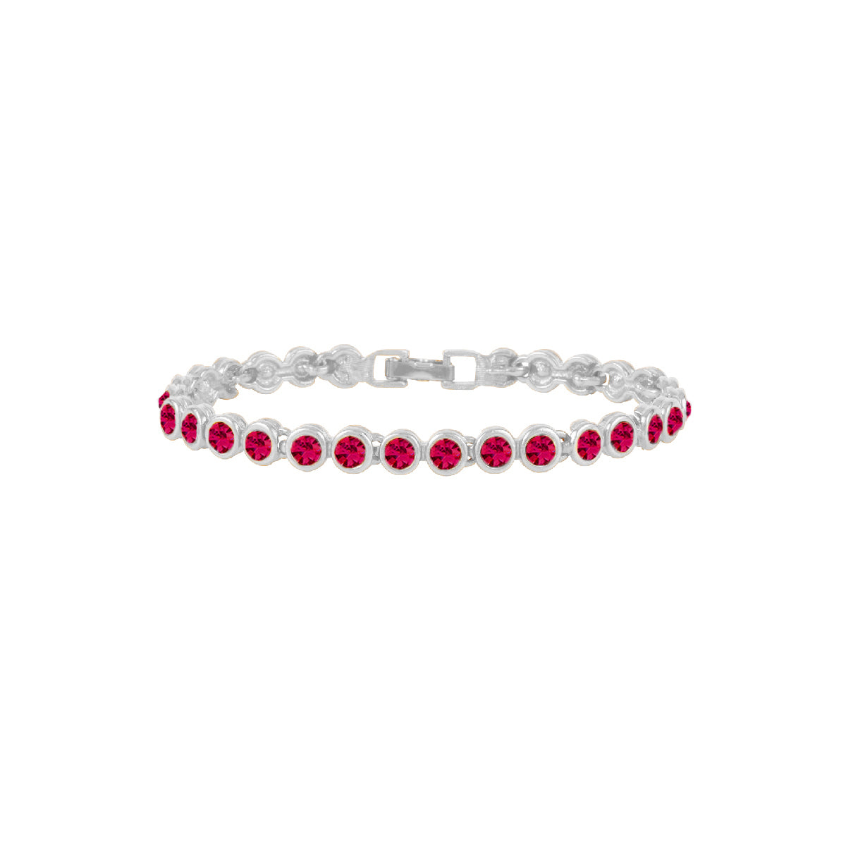 1990s Vintage Ruby Swarovski Crystal Tennis Bracelet